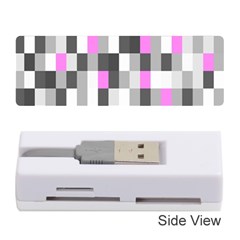 Pink Grey Black Plaid Original Memory Card Reader (stick)  by Mariart