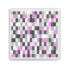 Pink Grey Black Plaid Original Memory Card Reader (square)  by Mariart