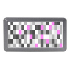 Pink Grey Black Plaid Original Memory Card Reader (mini) by Mariart