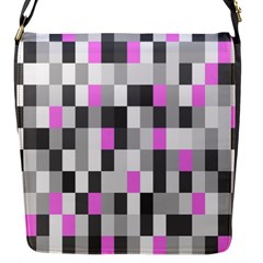 Pink Grey Black Plaid Original Flap Messenger Bag (s) by Mariart