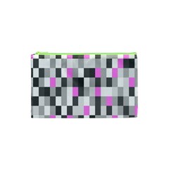 Pink Grey Black Plaid Original Cosmetic Bag (xs) by Mariart