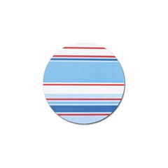 Navy Blue White Red Stripe Blue Finely Striped Line Golf Ball Marker by Mariart