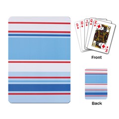 Navy Blue White Red Stripe Blue Finely Striped Line Playing Card by Mariart