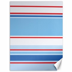 Navy Blue White Red Stripe Blue Finely Striped Line Canvas 36  X 48   by Mariart