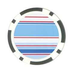 Navy Blue White Red Stripe Blue Finely Striped Line Poker Chip Card Guard by Mariart