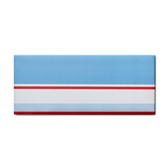 Navy Blue White Red Stripe Blue Finely Striped Line Cosmetic Storage Cases by Mariart