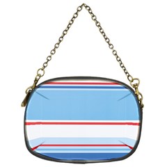 Navy Blue White Red Stripe Blue Finely Striped Line Chain Purses (one Side)  by Mariart