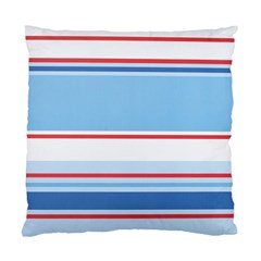 Navy Blue White Red Stripe Blue Finely Striped Line Standard Cushion Case (one Side) by Mariart