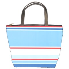 Navy Blue White Red Stripe Blue Finely Striped Line Bucket Bags by Mariart