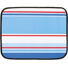 Navy Blue White Red Stripe Blue Finely Striped Line Fleece Blanket (mini) by Mariart