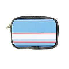 Navy Blue White Red Stripe Blue Finely Striped Line Coin Purse by Mariart