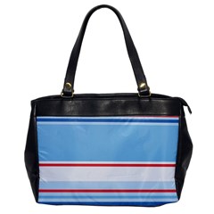 Navy Blue White Red Stripe Blue Finely Striped Line Office Handbags by Mariart