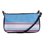 Navy Blue White Red Stripe Blue Finely Striped Line Shoulder Clutch Bags Front