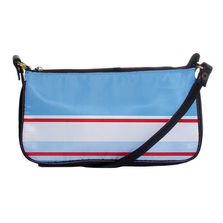 Navy Blue White Red Stripe Blue Finely Striped Line Shoulder Clutch Bags