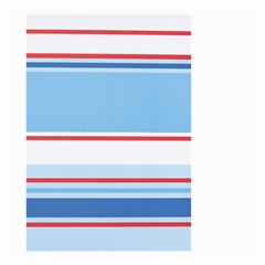 Navy Blue White Red Stripe Blue Finely Striped Line Small Garden Flag (two Sides) by Mariart