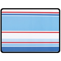 Navy Blue White Red Stripe Blue Finely Striped Line Double Sided Fleece Blanket (large)  by Mariart