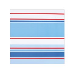 Navy Blue White Red Stripe Blue Finely Striped Line Small Satin Scarf (square) by Mariart