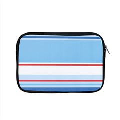 Navy Blue White Red Stripe Blue Finely Striped Line Apple Macbook Pro 15  Zipper Case by Mariart