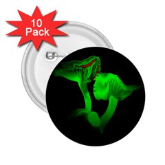 Neon Green Resolution Mushroom 2 25  Buttons (10 Pack) 