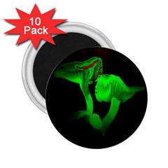 Neon Green Resolution Mushroom 2 25  Magnets (10 Pack)  by Mariart