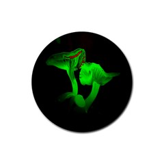 Neon Green Resolution Mushroom Rubber Round Coaster (4 Pack)  by Mariart