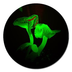 Neon Green Resolution Mushroom Magnet 5  (round) by Mariart