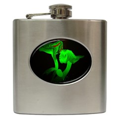 Neon Green Resolution Mushroom Hip Flask (6 Oz) by Mariart