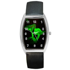 Neon Green Resolution Mushroom Barrel Style Metal Watch by Mariart