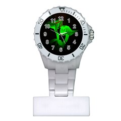 Neon Green Resolution Mushroom Plastic Nurses Watch by Mariart