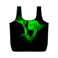 Neon Green Resolution Mushroom Full Print Recycle Bags (m)  by Mariart