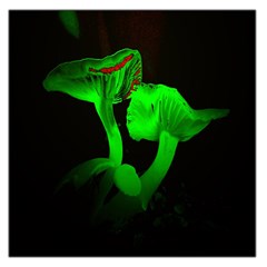 Neon Green Resolution Mushroom Large Satin Scarf (square) by Mariart