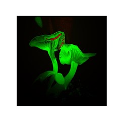 Neon Green Resolution Mushroom Small Satin Scarf (square) by Mariart