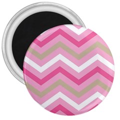 Pink Red White Grey Chevron Wave 3  Magnets