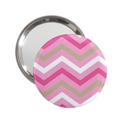 Pink Red White Grey Chevron Wave 2 25  Handbag Mirrors