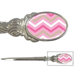 Pink Red White Grey Chevron Wave Letter Openers by Mariart