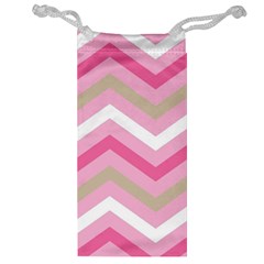 Pink Red White Grey Chevron Wave Jewelry Bag by Mariart