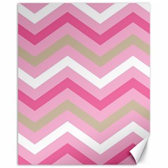 Pink Red White Grey Chevron Wave Canvas 16  X 20   by Mariart