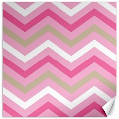 Pink Red White Grey Chevron Wave Canvas 20  X 20   by Mariart