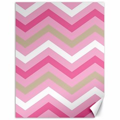 Pink Red White Grey Chevron Wave Canvas 18  X 24   by Mariart