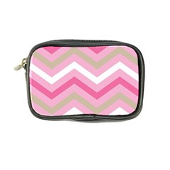 Pink Red White Grey Chevron Wave Coin Purse by Mariart