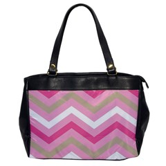 Pink Red White Grey Chevron Wave Office Handbags by Mariart