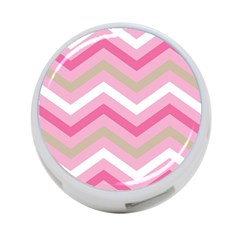 Pink Red White Grey Chevron Wave 4-port Usb Hub (two Sides)  by Mariart