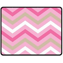 Pink Red White Grey Chevron Wave Fleece Blanket (medium)  by Mariart