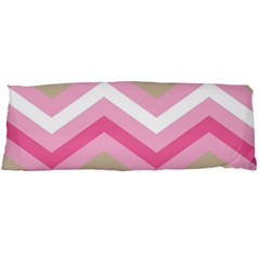 Pink Red White Grey Chevron Wave Body Pillow Case (dakimakura) by Mariart