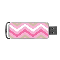 Pink Red White Grey Chevron Wave Portable Usb Flash (two Sides)