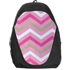 Pink Red White Grey Chevron Wave Backpack Bag by Mariart