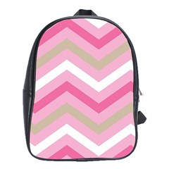 Pink Red White Grey Chevron Wave School Bags (xl)  by Mariart