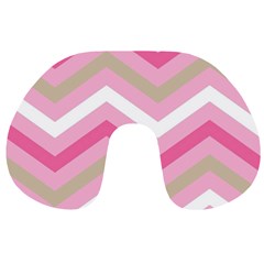 Pink Red White Grey Chevron Wave Travel Neck Pillows by Mariart