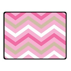 Pink Red White Grey Chevron Wave Double Sided Fleece Blanket (small)  by Mariart