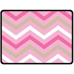 Pink Red White Grey Chevron Wave Double Sided Fleece Blanket (Large)  80 x60  Blanket Front